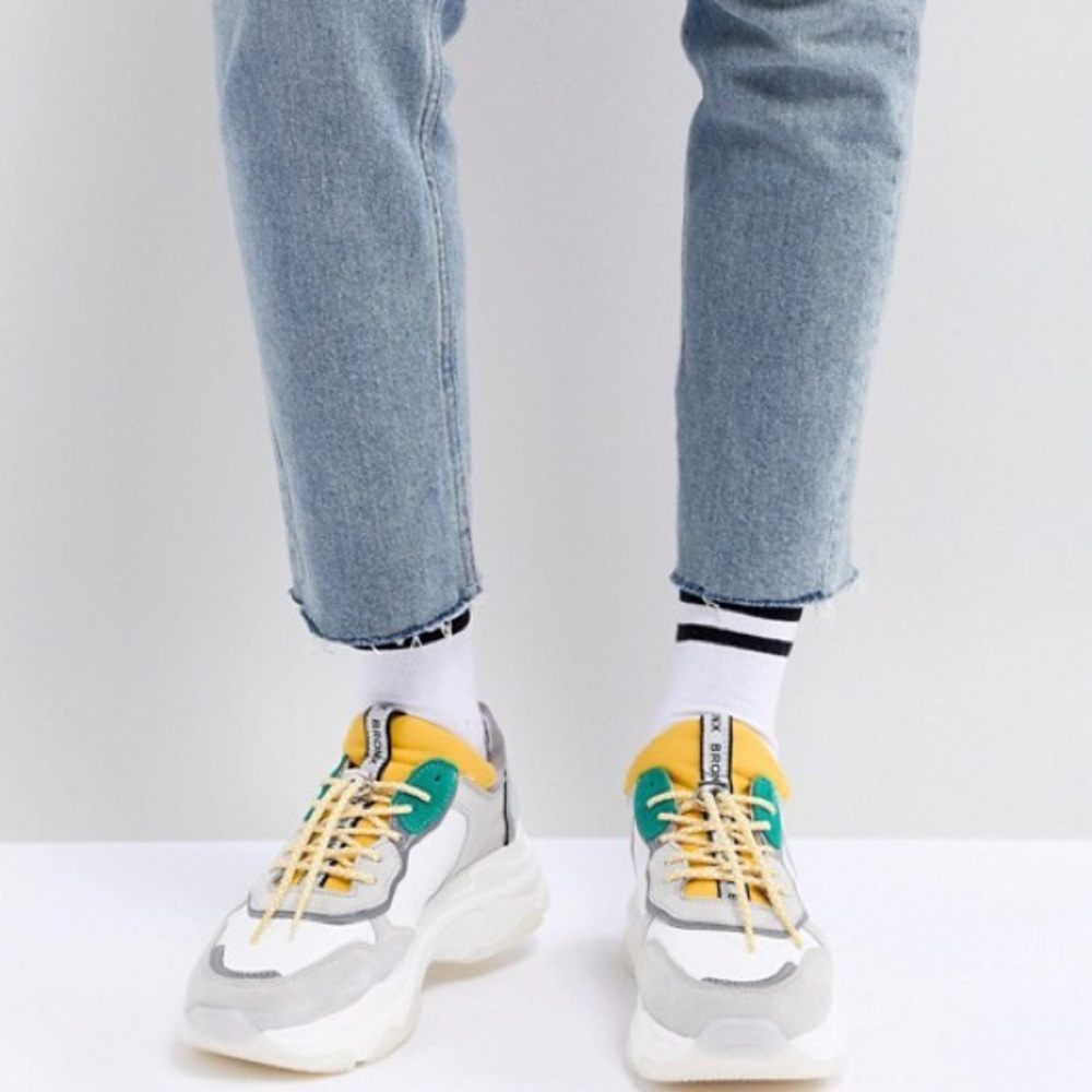 Bronx Baisley Yellow/Green/Silver Chunky Sneakers - Picture 2 of 8